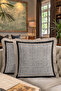 Luxury Vintage Mosaic Fringed Pillowcase - Elegant Modern Black Beige Tasseled Cushion Cover - 8
