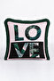Tropical Leaf Fringe Pillowcase - Modern Pastel Black Green Tassel Throw Pillow Cover - 4