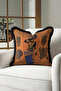 African-Influenced Ethnic Fringed Pillowcase - Tribal Bohemian Orange Black Tassel Throw Pillow Cover - 5