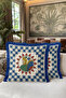 Oriental Figured Fringed Pillowcase - Traditional Ethnic Blue Gold Color Tassels Throw Pillow Cover - 6