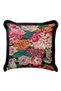 Flower Garden Fringed Pillowcase - Colorful Vintage Bohemian Black Tassel Throw Pillow Cover - 3