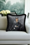 Avant-Garde Portrait Luxury Fringed Pillowcase-Elegan Animal Figure Grey Modern Tufted Throw Pillow Cover - 4