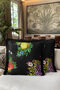 Luxury Orchard Fringed Pillowcase - Elegant Nostalgic Black Purple Yellow Tassel Throw Pillow Cover - 6
