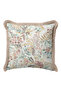 Pastel Botanical Garden Fringed Pillowcase - Elegant Bohemian Green Beige Tassel Throw Pillow Cover - 2