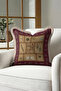 Vintage Botanical Fringe Pillowcase - Natural Collection Rustic Burgundy Beige Tufted Throw Pillow Cover - 4