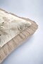 Natural Leaf Motif Fringed Pillowcase - Calm Rustic Beige Green Tassel Throw Pillow Cover - 7