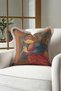 Classic Art Accorded Luxury Fringed Pillowcase-Woman Playing Flute Vintage Beige Tassels Throw Pillow Case - 3