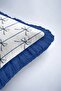 Elegant Bow Motif Fringed Pillowcase - Classic Stylish Blue White Modern Tufted Throw Pillow Cover - 7