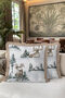 Winter Scenery Fringed Pillowcase - Christmas Rustic Gray Beige Tassel Throw Pillow Cover - 6