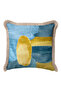 Modern Art-Inspired Fringed Pillowcase - Minimalist Bohemian Blue Cream Tassel Throw Pillow Cover - 4