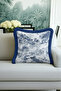 Luxury Water Wave Fringe Pillowcase - Abstract Landscape Modern Navy Blue Gray Tufted Throw Pillow Cover - 3