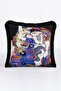 Luxury Art Effect Fringed Pillowcase - Colorful Bohemian Style Black Frame Tassel Throw Pillow Cover
