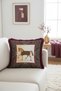 Horse Figure Luxury Fringed Pillowcase - Classic Elegant Burgundy Brown Country Tasseled Cushion Cover - 4