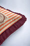 Vintage Fish Illustration Stylish Fringed Pillowcase-River Themed Striped Burgundy Tassel Throw Pillow Cover - 7