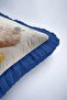 Luxurious Textured Abstract Art Fringed Pillowcase - Timeless Modern Blue Orange Tassel Throw Pillow Cover - 7