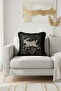 Magic Rabbit Motif Luxury Fringed Pillowcase-Floral Black Cream Bohemian Tassel Throw Pillow Case