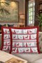 Nordic New Year Forest Fringed Pillowcase - Winter Fairy Tale Bohemian Red Gray Tassel Throw Pillow Cover - 8