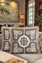 Mosaic Brown Luxury Fringed Pillowcase-Autentic Classic Tufted Throw Pillow Cover with Antique Motifs - 8