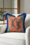 Exotic Leopard Print Fringed Pillowcase - Bohemian Orange Blue Tassel Throw Pillow Cover