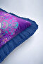 Mystic Mandala Moth Fringed Pillowcase - Cosmic Bohemian Purple Navy Tassel Throw Pillow Cover - 7