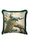 Eye-Catching Peacock Luxury Fringed Pillowcase-Emerald Peacock in the Garden Bohemian Tassel Throw Pillow Cover - 3