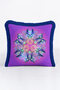 Purple Palace Elegance Fringed Pillowcase-Modern Blue Tufted Throw Pillow Cover with Bohemian Peacock Motif - 4