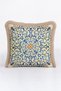 Palace Splendor Blue Gold Color Fringed Pillowcase-Ornament Geometric Tassels Throw Pillow Cover - 2