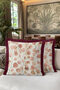 Modern Leaf Motif Fringed Pillowcase - Watercolor Autumn Bohemian Burgundy Tassel Throw Pillow Cover - 6