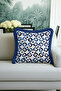 Iconic Geometric Motif Fringed Pillowcase - Mediterranean Theme Navy Blue Tassel Throw Pillow Cover - 3