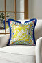 Baroque Luxury Fringed Pillowcase - Mediterranean Yellow Blue Classic Tassel Throw Pillow Cover - 3