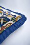 Mediterranean Ceramic Motif Fringed Pillowcase - Italian Eclectic Blue Yellow Tassel Throw Pillow Cover - 7