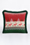 Nordic Deer Fringed Pillowcase - Winter Christmas Themed Retro Green Red Tassel Throw Pillow Cover - 2
