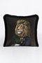 Luxury Fringed Pillowcase with Noble Lion King Figure-Black Brown Modern Tufted Throw Pillow Cover - 3