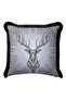 Noble Deer Figured Fringed Pillowcase - Nordic Rustic Gray Black Tassel Throw Pillow Cover - 2