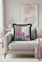Luxury Striped Floral Fringed Pillowcase - Baroque Glam Nostalgic Black Tassel Throw Pillow Cover - 3