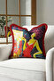 Artistic Elegance Women Figured Fringed Pillowcase - Avant-Garde Painting Red Tassel Throw Pillow Cover - 2
