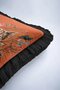 Noble Leopard Floral Fringed Pillowcase - Wild Nature Bohemian Orange Black Tassel Throw Pillow Cover - 7