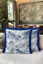 Luxury Water Wave Fringe Pillowcase - Abstract Landscape Modern Navy Blue Gray Tufted Throw Pillow Cover - 6