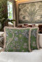 Luxury Botanical Fringed Pillowcase - Vintage Nature Themed Country Green Cream Tufted Throw Pillow Cover - 6