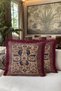 Authentic Persian Carpet Patterned Fringed Pillowcase-Anthracite Burgundy Colored Tassel Throw Pillow Cover - 6