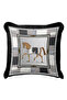 Elegant Horse Figured Stylish Fringed Pillowcase-Grey Black Anthracite Modern Tufted Throw Pillow Cover - 2