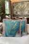 Marble Effect Fringed Pillowcase - Luxury Bohemian Turquoise Gold Color Tassel Throw Pillow Cover - 6