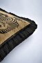 Mustard Ink Tiger Figured Fringed Pillowcase - Artistic Bohemian Black Tassel Throw Pillow Cover - 7