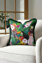 Exotic Tropical Birds Fringed Pillowcase - Amazon Natural Green Tassel Throw Pillow Cover - 2