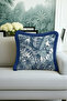 Tropical Leaf Fringe Pillowcase - Blue Natural Bohemian Navy Tassel Throw Pillow Cover - 2