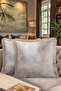 Geometric Premium Luxury Fringed Pillowcase-Beige Grey Minimal Modern Elegant Tufted Throw Pillow Cover - 8