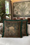 Elegant Luxury Fringed Pillowcase-Taffeta Green Brown Classic Tufted Throw Pillow Cover - 6