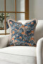 Flowers and Birds Modern Fringed Pillowcase-Blue Orange Natural Classic Tufted Throw Pillow Cover - 5