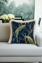 Emerald Peacock Luxury Fringed Pillowcase-Night Blue Gold Color Bohemian Tassel Throw Pillow Cover