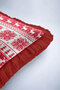 New Year Deer Snowflake Fringed Pillowcase - Xmas Themed Red White Tassel Throw Pillow Cover - 7